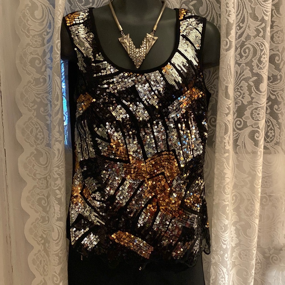 Laura Petites sequinned tank top M